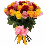 25 разноцветных кенийских роз